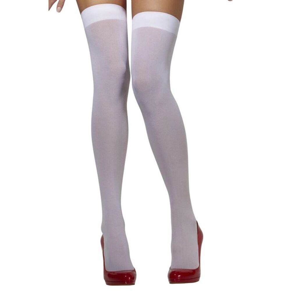 Smiffys Womens/Ladies Opaque Hold Up Stockings / White